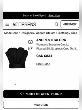 Andres Otalora 100% silk gingko pleated strapless crop top